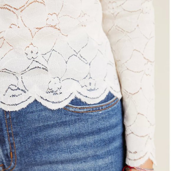 Anthropologie Lilla Lace Mock Neck Top - Picture 5 of 5